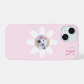 Photo de chiot mignon Fille à la fleur rose Initia (Verso Horizontal)