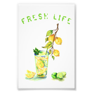 Photo de citron impression jus boisson fraîche lim