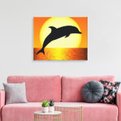 Photo de coucher de soleil dauphin sur toile envel (Insitu(Salon))