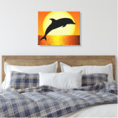 Photo de coucher de soleil dauphin sur toile envel (Insitu(Chambre))