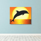Photo de coucher de soleil dauphin sur toile envel (Insitu (Plancher de Bois))