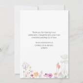 Photo de couple Mariage Fleur sauvage Merci (Dos)