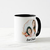 Photo de couronne florale moderne Best Friends Mug (Devant droit)