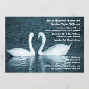 Photo de deux cygnes - Faire-part Mariage