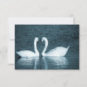 Photo de deux cygnes - Faire-part Mariage 3x5 (Dos)