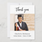 Photo de diplôme carte de remerciements blanc (Devant)
