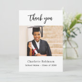 Photo de diplôme carte de remerciements blanc (Debout devant)