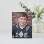 Photo de diplôme Simple Invitation noire et blanch (Debout devant)