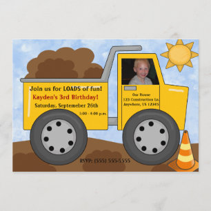 Photo de Dumptruck Kids Invitation d'anniversaire