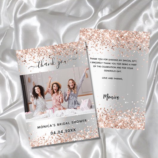 Photo de faire-part de mariage à la rose argentée