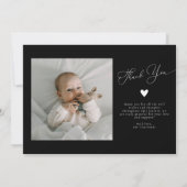 Photo de Faire-part de naissance à cadre noir ondu (Dos)