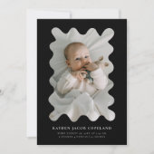 Photo de Faire-part de naissance de cadre noir (Devant)