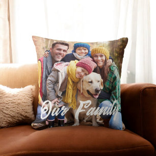 Photo de famille amusant coussin à jeton simple