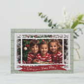 Photo de famille Classique Joyeux Noël Carte (Debout devant)