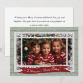 Photo de famille Classique Joyeux Noël Carte (Devant / Derrière)