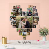 Photo de famille Collage Coeur 25 Photos Nom perso (Mariage)