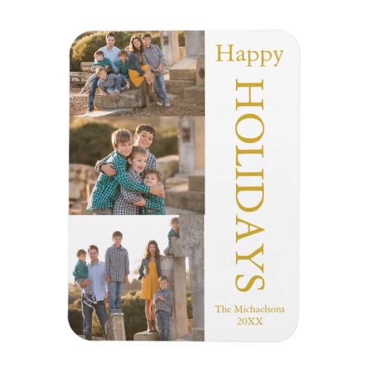 Photo de famille Collage Happy Holidays Magnet (Vertical)