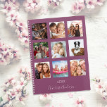 Photo de famille collage prune nom script 2025<br><div class="desc">Faites votre propre collage photo de famille unique en cadeau pour votre mère, votre femme ou vous-même. Utilisez quatre, 9 de vos photos préférées de votre famille, amis, destination de voyage de rêve ou animal de compagnie! Personnalisez et ajoutez un nom et une année. Le nom est écrit avec un...</div>