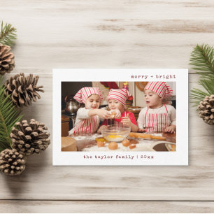 Photo de famille élégante et joyeuse Carte pour