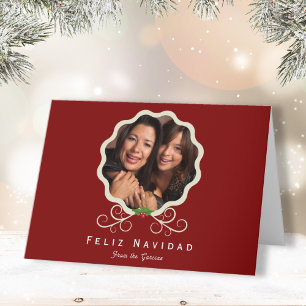 Photo de famille Feliz Navidad Carte de vacances p
