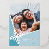 PHOTO DE FAMILLE flocon de neige bleu vacances mod (Recto)