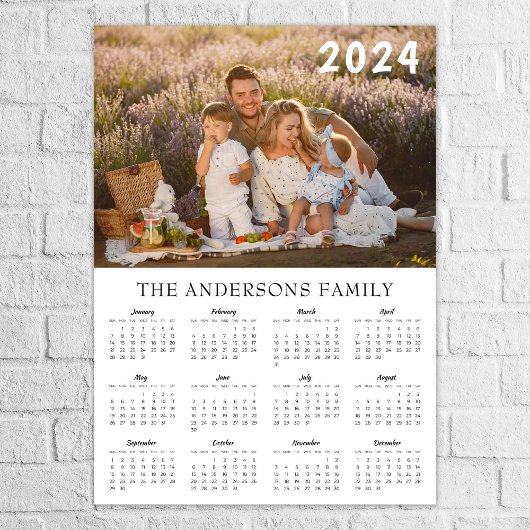 Photo de famille moderne poster du calendrier 2024