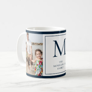 Photo de famille Monogramme Nom initial Cafe Mug