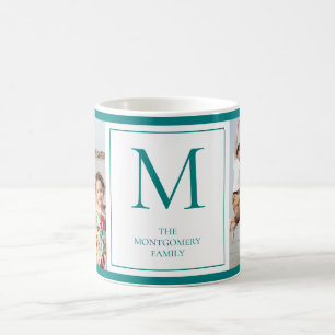 Photo de famille Monogramme Nom initial Cafe Mug