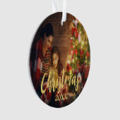 Photo de famille Noël écriture or (devant)