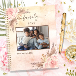 Photo de famille pampas herbe rose or floral 2025