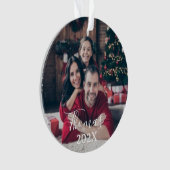 Photo de famille personnalisée Noël | Script et an (devant)