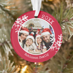 Photo de famille rouge Noël