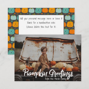 Photo de famille "Salutations Citrouilles" Carte d