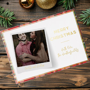 Photo de famille Vacances de Noël Script Gold