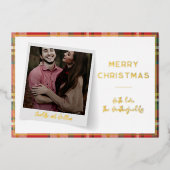 Photo de famille Vacances de Noël Script Gold (Recto)