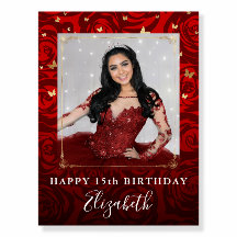 Photo de fête d'anniversaire vintage rose gold rou