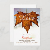 Photo de feuille pour tomber amoureux - Invitation (Devant / Derrière)