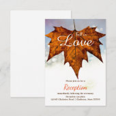 Photo de feuille tomber amoureux - Invitation à la (Devant / Derrière)