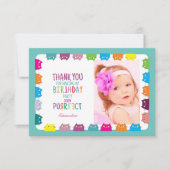 Photo de fille chatte Anniversaire Merci (Devant)