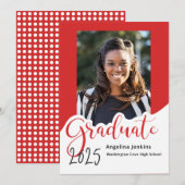 Photo de fin d'études Red 2025 Faire-part (Devant / Derrière)