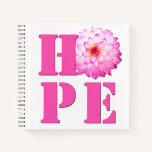 Photo de fleur de dahlia rose Cahier HOPE 8x8