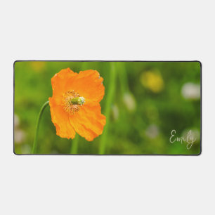 Photo de fleur de pavot orange avec nom personnali