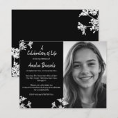 Photo de Fleur noire blanche Fête de la carte de v (Devant / Derrière)