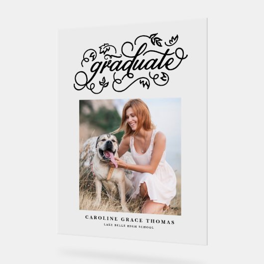 Photo de graduation de calligraphie rustique noire (Angle)