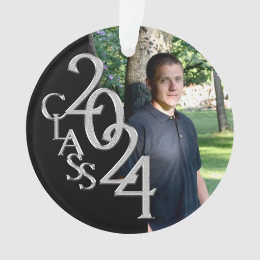 Photo de graduation noir et argent 2024 (devant)