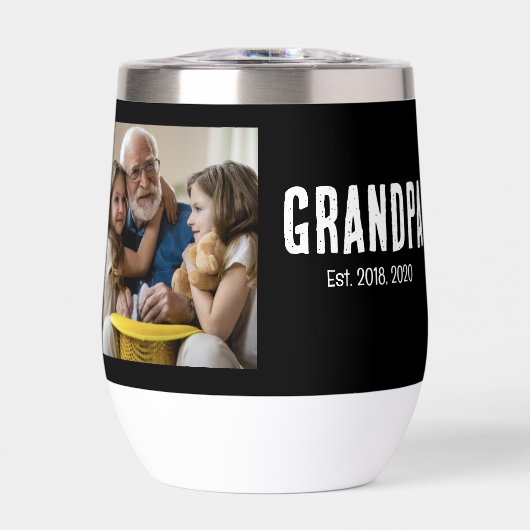 Photo de grand-père avec écriture blanche (Avant)