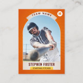Photo de joueur de carte de baseball Orange Pro (Devant)