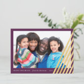 Photo de la carte de Noël moderne | Purple and Gol (Debout devant)