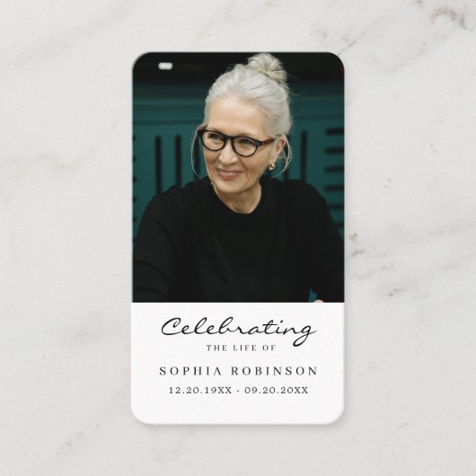 Photo de la carte de prière funéraire pour la célé (Devant)