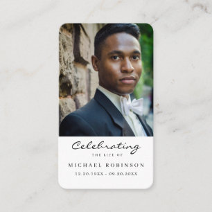 Photo de la carte de prière funéraire pour la célé